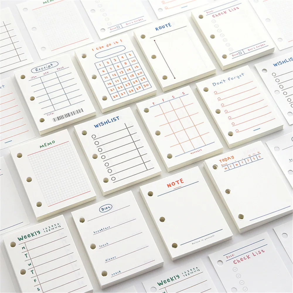 

40 Sheets Transparent PVC Loose-leaf Notebook Kawaii Diary Korean Stationery 3 Holes Refilling Inner Pages Loose Leaf Binding