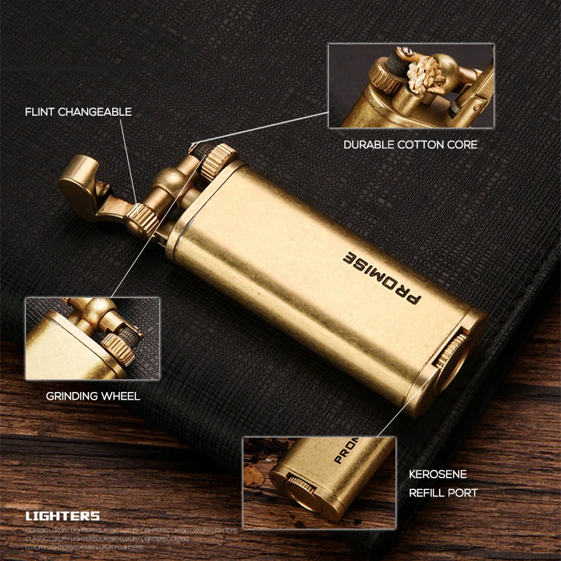 Честная медная керосиновая Зажигалка в стиле ретро многоразовые шлифовальные