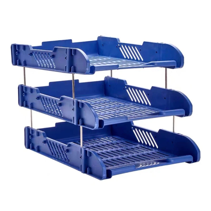 

3 Layers Thicken Plastic File Desktop Storage Basket Shelf Rack Document Holder