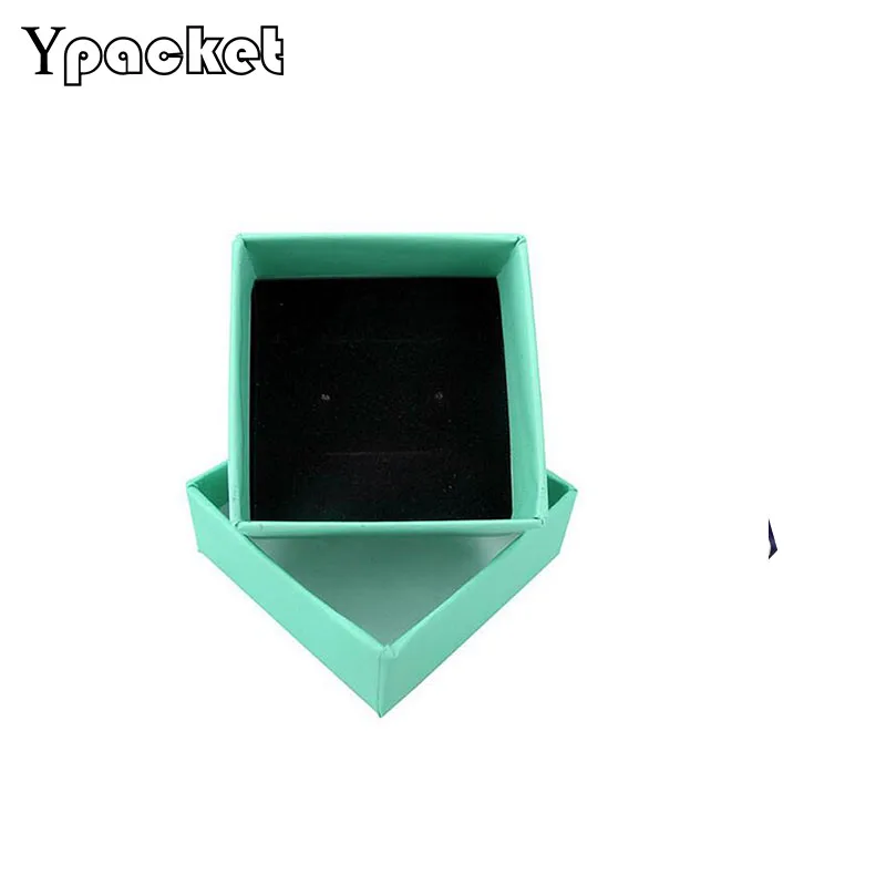 100 шт./лот коробка для ювелирных изделий Зеленая крафт бумага Кольцо Серьги