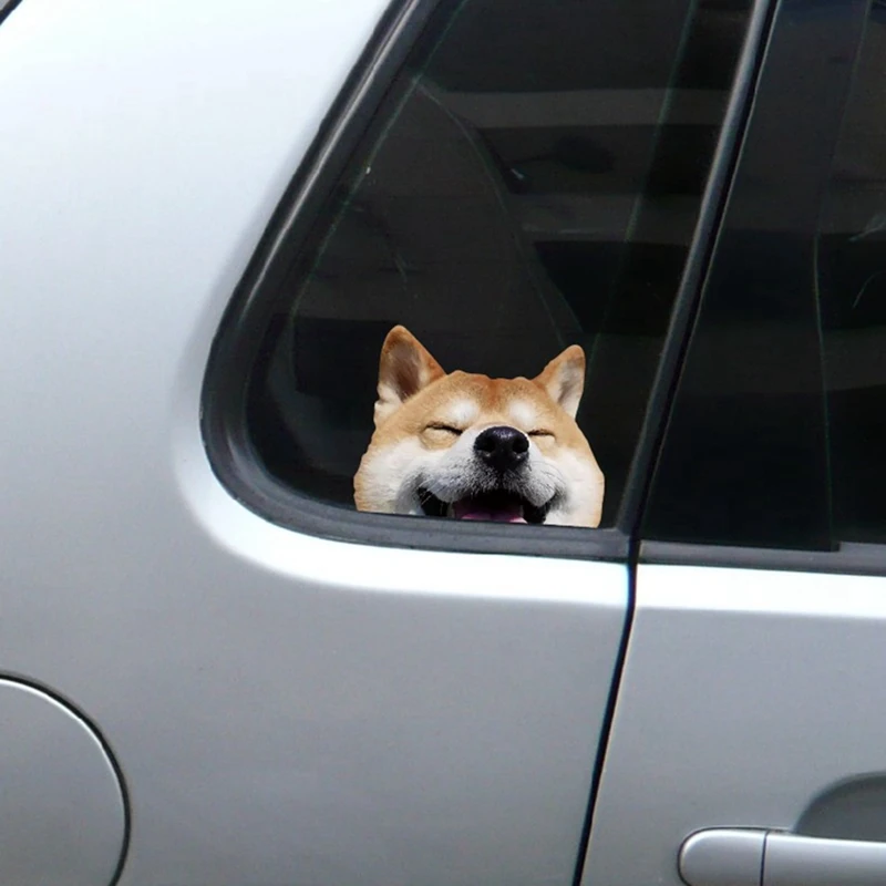 

Светоотражающая наклейка на автомобиль, оригинальная Водонепроницаемая наклейка на заднее стекло с изображением собаки Сиба-ину