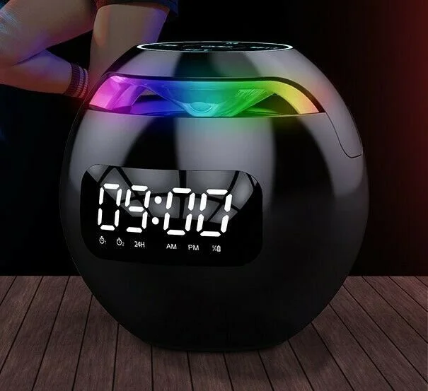 

Bluetooth speaker alarm clock FM Radio LED display MP3 Music colour changing