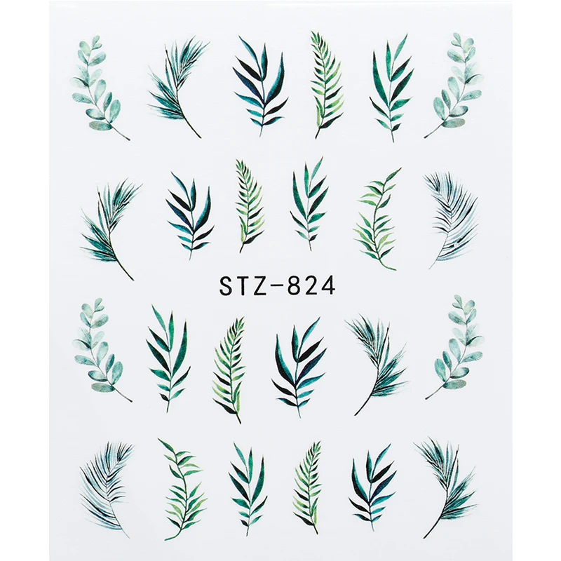 1 шт наклейки на ногти цветок лист дерево киви Зеленый ногтей слайдер искусство