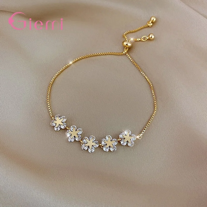 Мода чистый 925 стерлингового серебра и с украшениями в виде звезды цветка