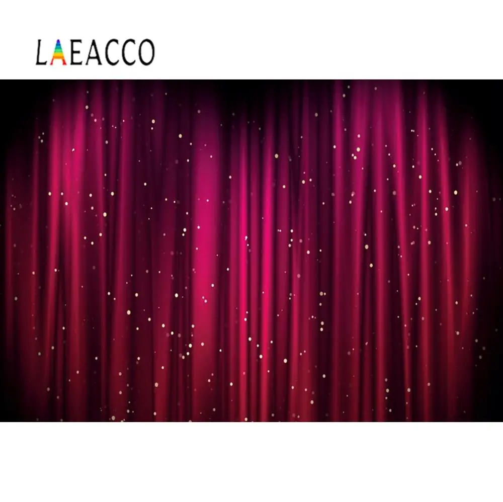 Laeacco фон для фотосъемки сценический красный занавес блестящие точки Play Show Baby