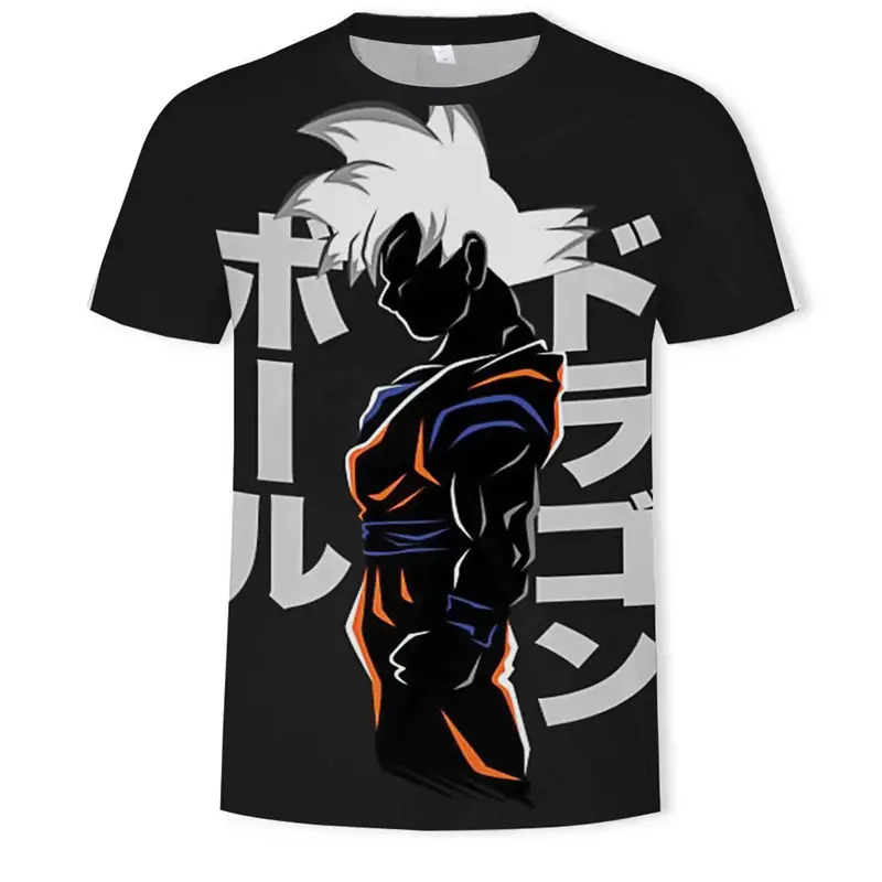 Футболка Dragon Ball Z Ultra Instinct God Son Goku Super Saiyan Мужская футболка с 3D принтом и круглым