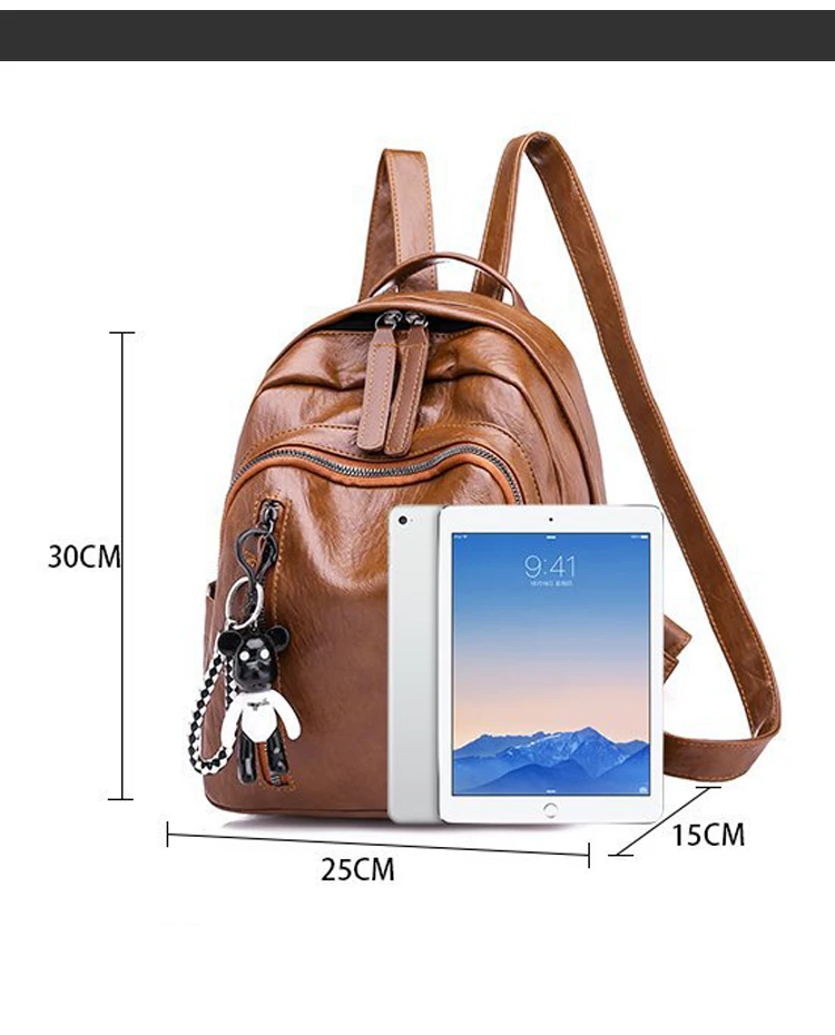 

Outdoor Backpack Women's Fashion Travel PU Leather Waist Bag and Handbag Backpack Outdoor Travel Lady Backpack