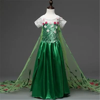 girl clothes fever elsa anna dress christmas princess dresscosplay party vestido dresskid green elsa costume dresses