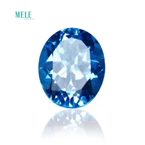 Натуральный голубой топаз 3.2ct Swiss Blue Crystal 8*10 мм эллиптическое кольцо с голым камнем для лица серьги по индивидуальному заказу