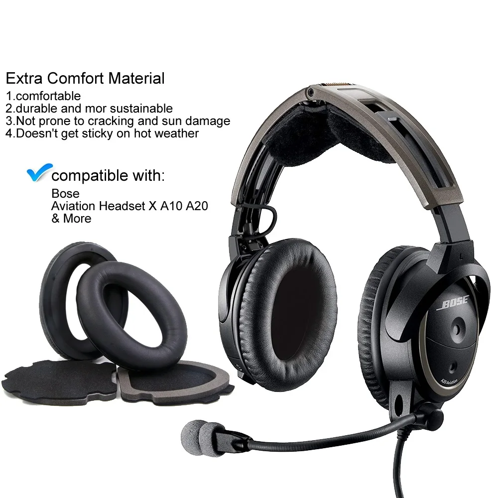 Комплект сменных амбушюр VEKEFF — для гарнитуры Bose Aviation X A10 A20, запасные части для наушников, амбушюры с амбушюрами (art.: 3920cee08e635) - 3920cee08e635