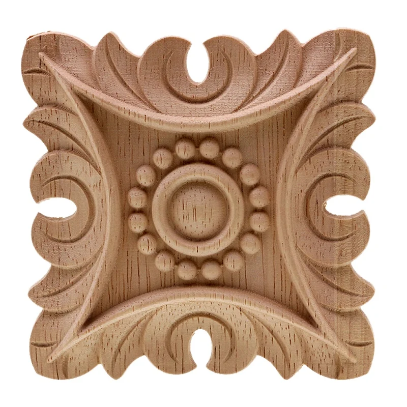 Винтажная Неокрашенная древесина резная угловая аппликация рама фон для дома