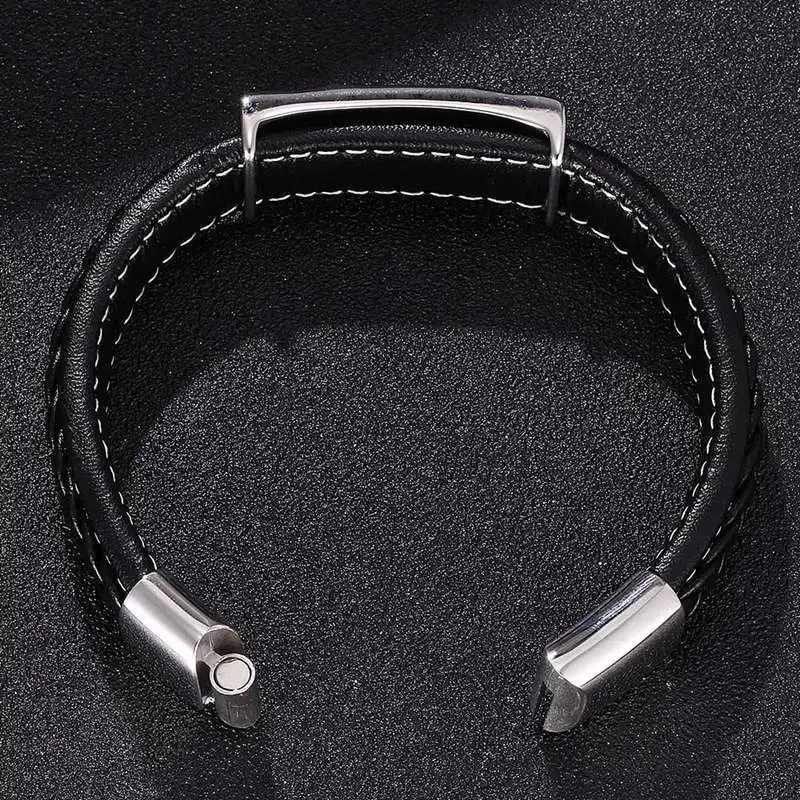 Модный кожаный браслет с изображением лодки из титановой стали мужские