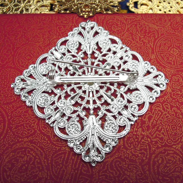 61x61 мм Посеребренная Медная квадратная филигранная Цветочная рамка лоток