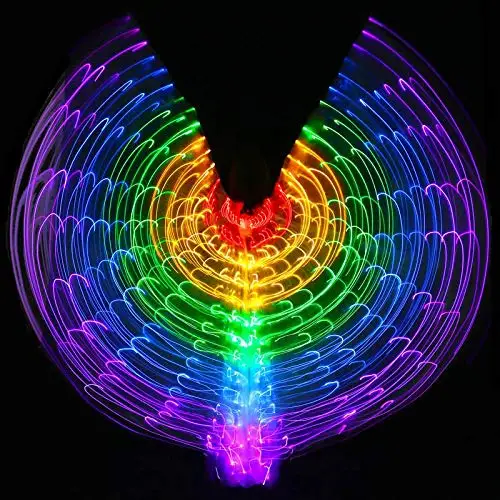 360 LED крылья для танца живота исиды радужного цвета реквизит фотосъемки на