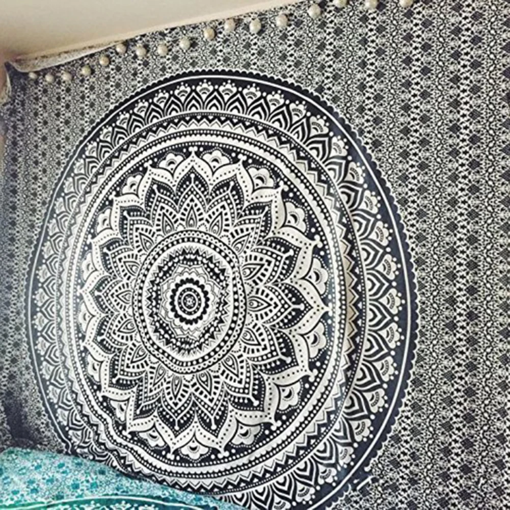 

Mandala Flower Print Wall Hanging Tapestry Carpet Mat Home Living Room Decor
