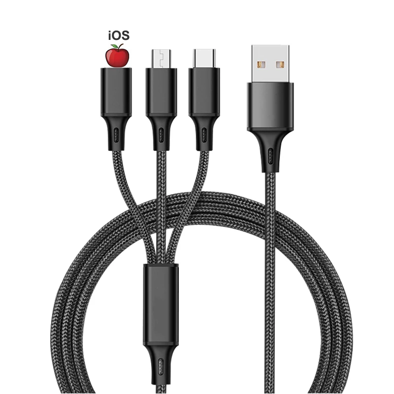 USB 3 в 1 кабель для зарядки для iPhone 6 3.0A кабель для быстрой зарядки Ssb tipo c для телефона Android кабель usbc кабель usb