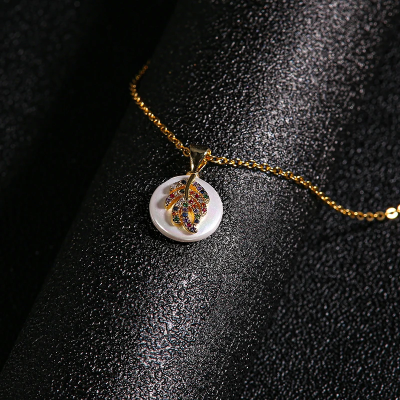 Ожерелье с подвеской в виде листа из нержавеющей стали|Ожерелья подвеской| |