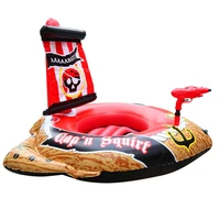 children inflatable pirate boat ship float swimming ring pool seat toddler water toy durable cooling swimming pool float