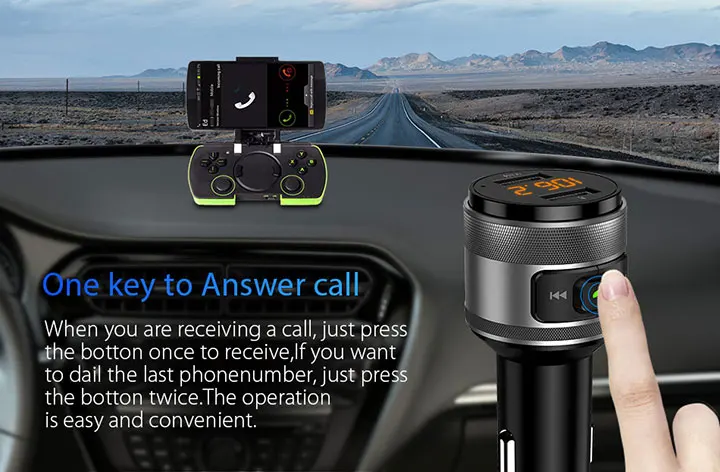VANJEW C57 Быстрая зарядка 3,0 автомобильный Bluetooth fm-передатчик с двумя usb-портами автомобильное зарядное устройство fm-модулятор MP3-плеер Автомобильная Зажигалка Handfree