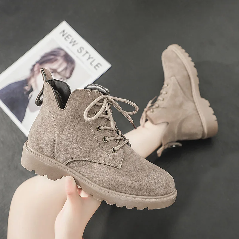 Женские ботильоны в стиле ретро Johnature однотонные ботинки на платформе со