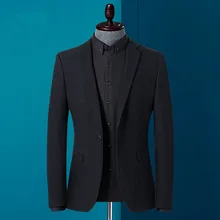 Blazer masculino moda primavera casamento preto fino ajuste terno jaqueta negócios estilo casual novo masculino blazers formais (4)