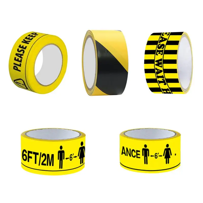 BRIGHT YELLOW PVC Keep Safe Distance WATERPROOF 2 METERS Social Floor Marking Tapes 48 mm X 33 Meter New# | Дом и сад