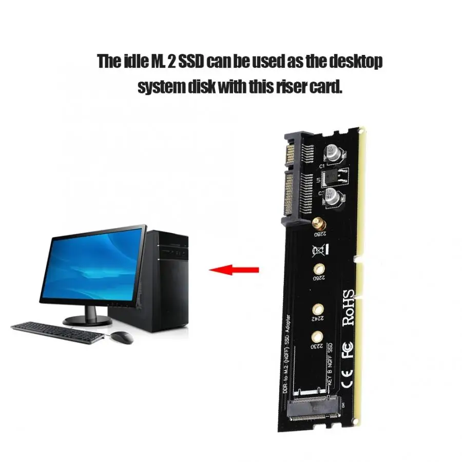SATA для M.2 SSD DDR3 слот памяти фиксированная система дисковый адаптер Riser Card для рабочего стола