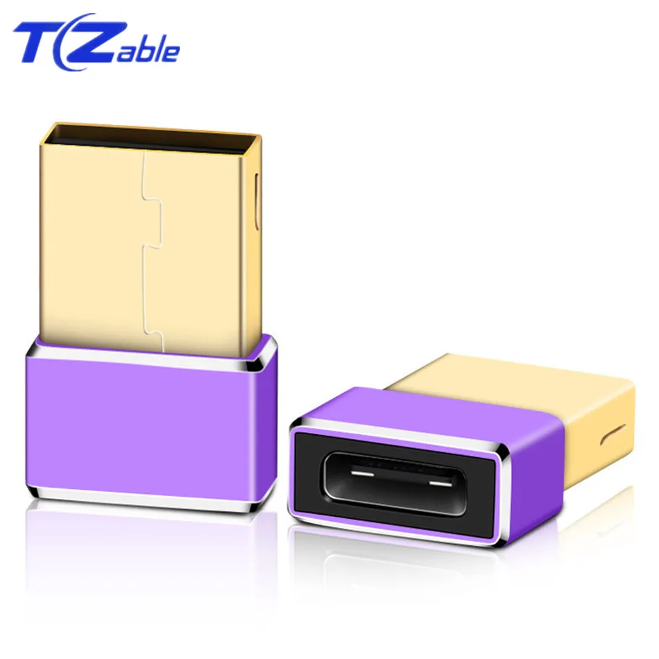 Purple 2 шт. USB 3,0 к USB 3,1 type C OTG адаптер USB-C конвертер type-c адаптеры для samsung S10 для Xiaomi Mi 9t USB OTG разъем - Цвет: Purple