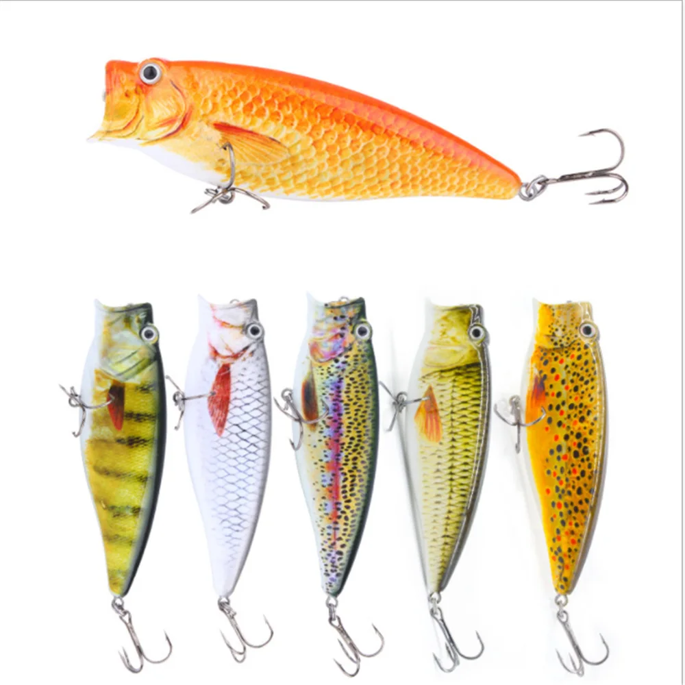 1 шт. опускается на дно Minnow приманки для ловли рыбы 90 мм/16g Topwater Поппер твердая