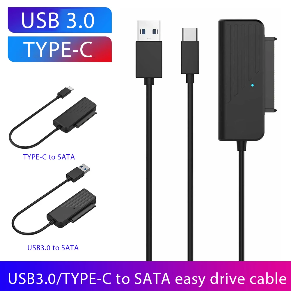 

USB 3.0/Type C to SATA Adapter 2.5 Inch Hard Drive Cable HDD External Converter for SSD 22 Pin Laptop SATA III USB Cord