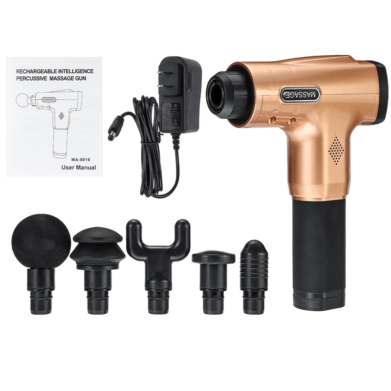 Массажный пистолет для мышц 9 в 1 массажер спортивной терапии тела 4000 об/мин