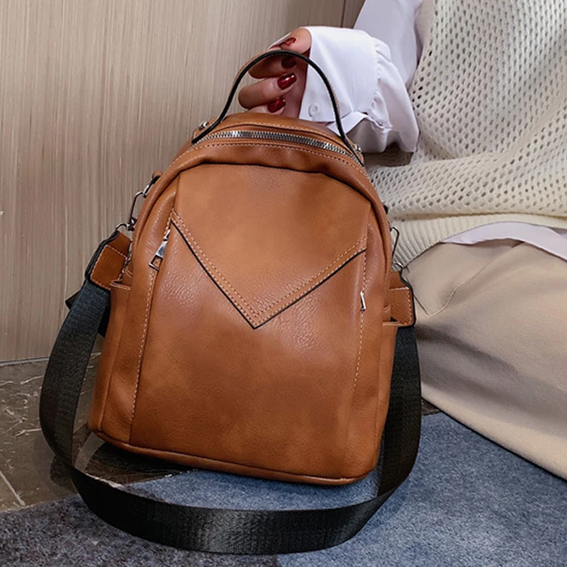 

Fashion Women Leather Backpack Small PU School Bag Backpack for Teenager Girls Rucksack Vintage Shoulder Bags Mochila Feminina