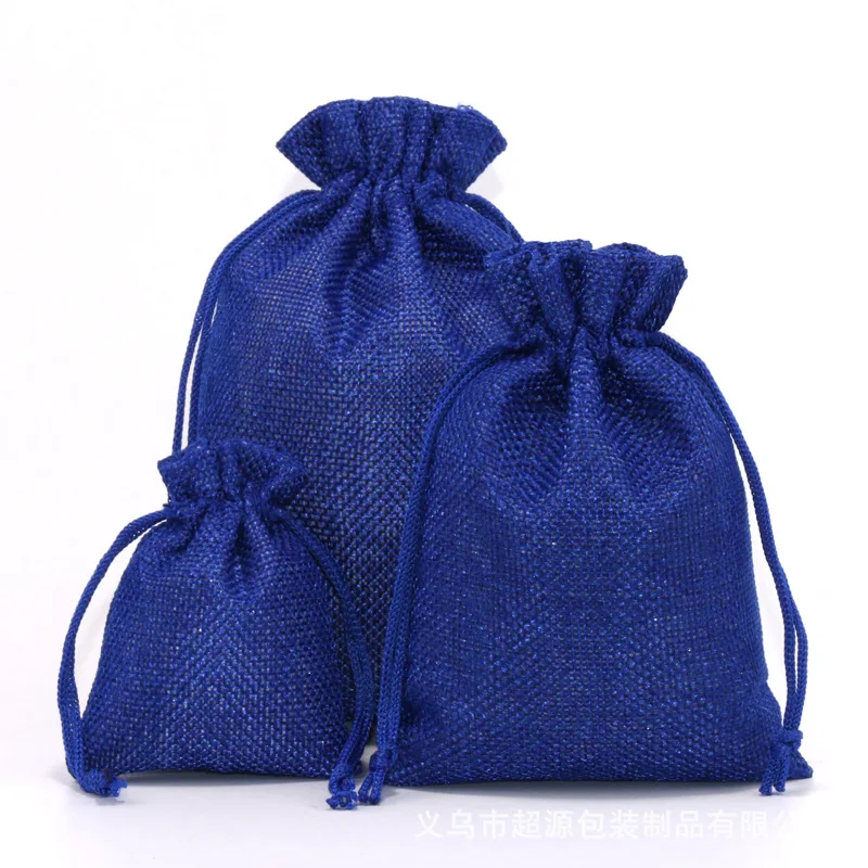 50pcs Multi-size Drawstring Linen Bag Jewelry Candy Biscuit Packaging New Year Wedding Birthday Party Gift Storage Bag