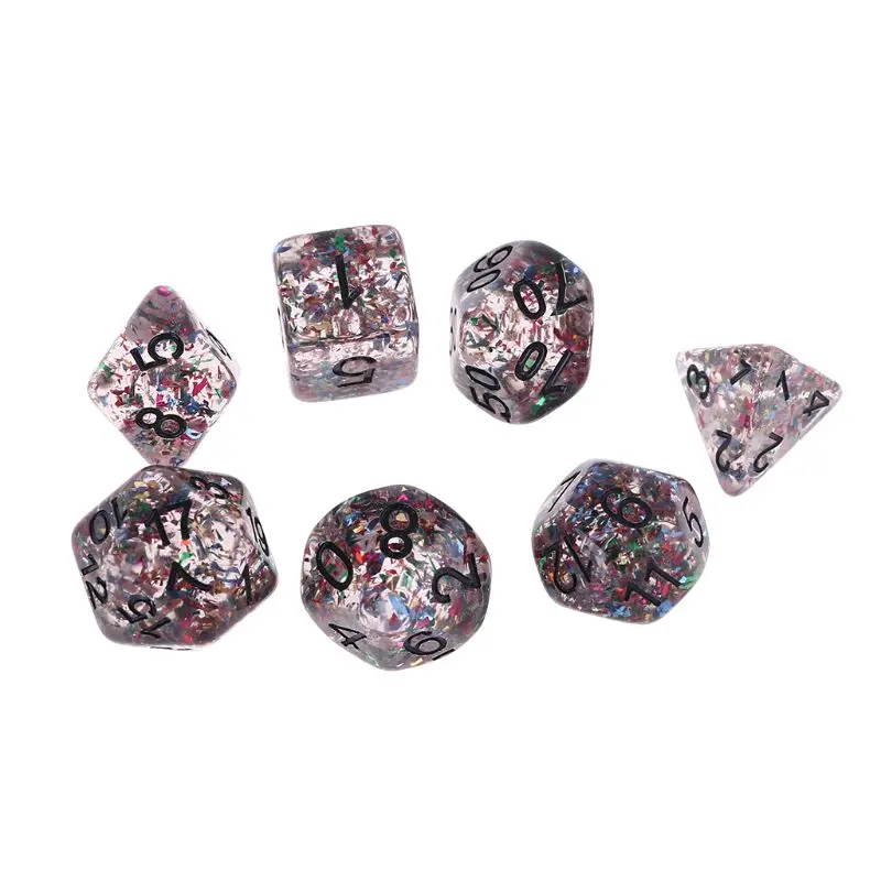 

7pcs/set Polyhedral Irregular Multi Sides Numbers Dice Role Playing Board Game for Bar Pub Club Party