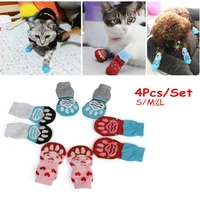 4pcs pet dog puppy cat shoes slippers non slip socks pet cute indoor for small dogs cats snow boots socks pet supplies new