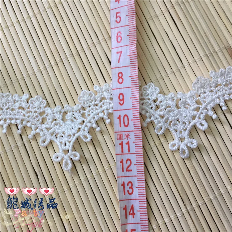 6 ярдов/4 см белый хлопок кружевной отделкой свадебный цветок патч кружева ручной