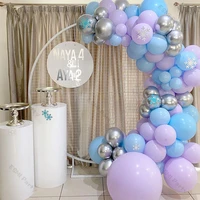 91pcs macaron purple blue balloons garland diy baby shower decoration chrome silver ballon arch kit wedding birthday party decor