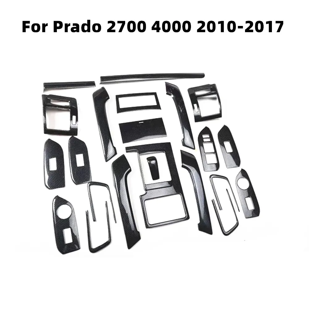 

For Prado 2700 4000 2010-2017 Accessories Carbon Fiber Style Interior Decoration Sticker Windows Control Panel Center Console