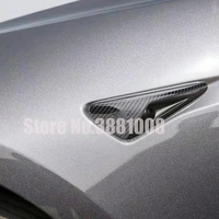 for tesla model3 model 3 2017 2018 2019 2020 car accessories abs carbon fibrecar side badge fender emblem trim car stying 2pcs