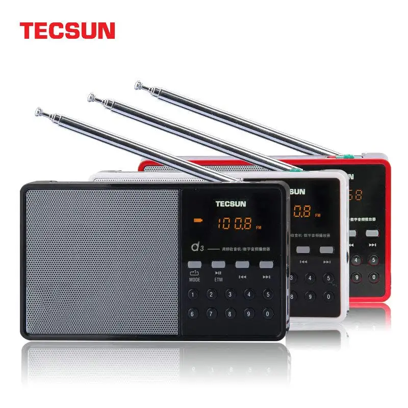 TECSUN D3 fm-радио цифровой звуковой динамик FM 64-108 MP3-плеер fm-радио с подключенной картой портативный интернет fm-радио