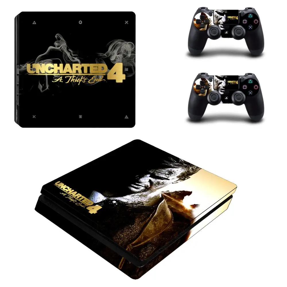 

Uncharted Style PS4 Slim Skin Sticker for Sony Playstation 4 Slim Console & 2 Controllers Decal Vinyl Protective Skins Style 8