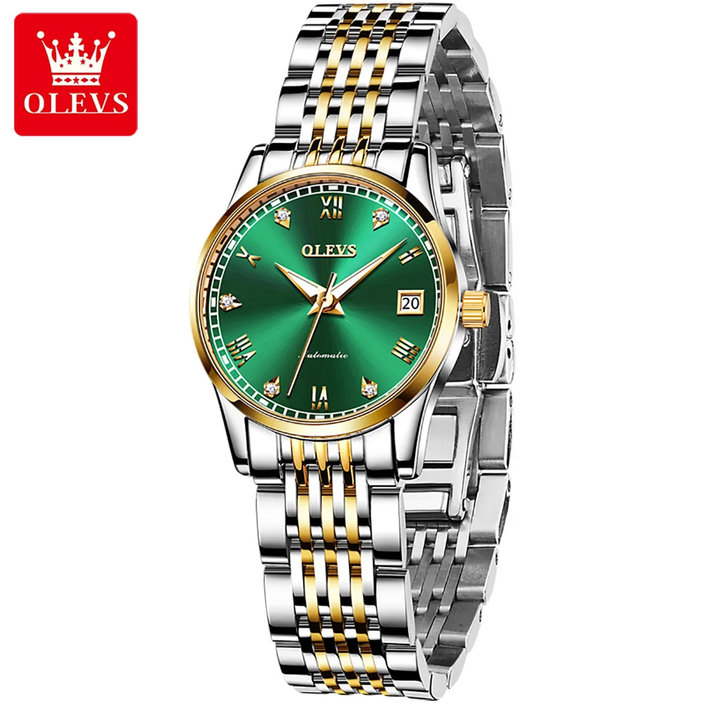 OLEVS Hot Selling Automatic Watch Mechanical Ladies Luxury Watch Fashion Sports Stainless Steel Waterproof Ladies Bracelet Clock