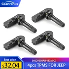 4 шт. OEM 56029398AB датчики давления в шинах TPMS 433 МГц для JEEP CHRYSLER DODGE RAM система мониторинга автомобильные аксессуары