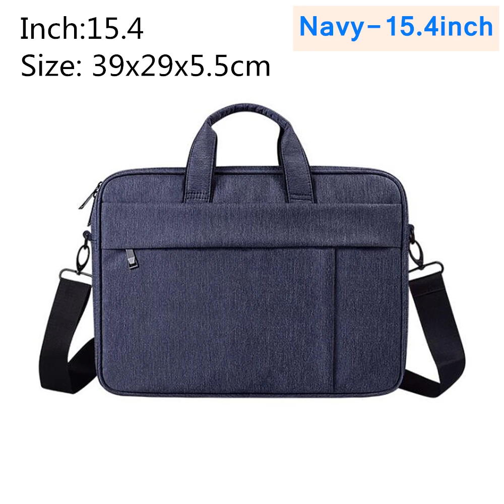 Navy-15.4inch Новая сумка для ноутбука 13,3 14,1 15,4 15,6 дюймов водонепроницаемая сумка для ноутбука на плечо для Apple Millet унисекс портфель - Цвет: Navy-15.4inch