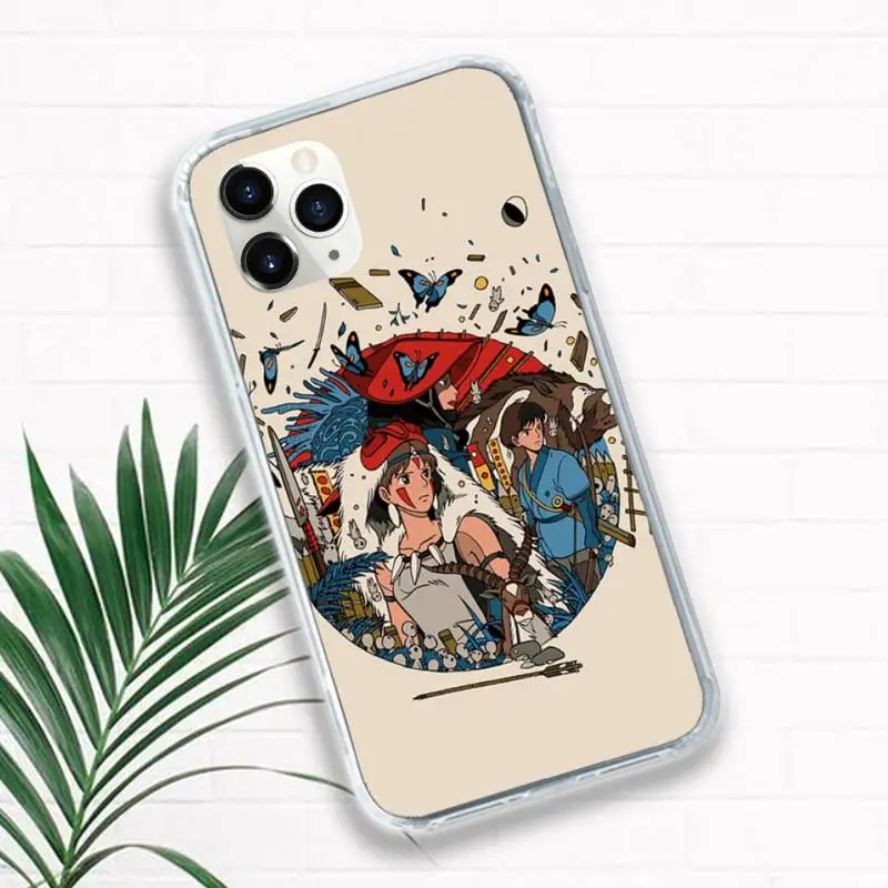

Japan anime Mononoke Hime Phone Cases for iPhone 11 12 pro XS MAX 8 7 6 6S Plus X 5S SE 2020 XR Luxury brand shell funda coque
