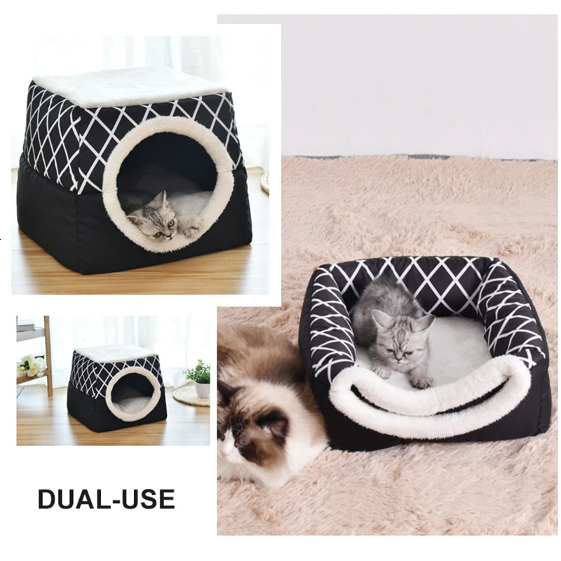 Benepaw теплый мягкий дом для кошек удобный съемный Противоскользящий ветрозащитный котенок Кровать Дом Безопасный моющийся домашний питомец пещера щенок