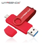 Новинка WANSENDA usb 3,0 USB флеш-накопитель с двумя драйверами OTG флеш-накопитель 256 ГБ 128 Гб 64 ГБ 32 ГБ 16 ГБ Флешка для смартфонапланшетаПК