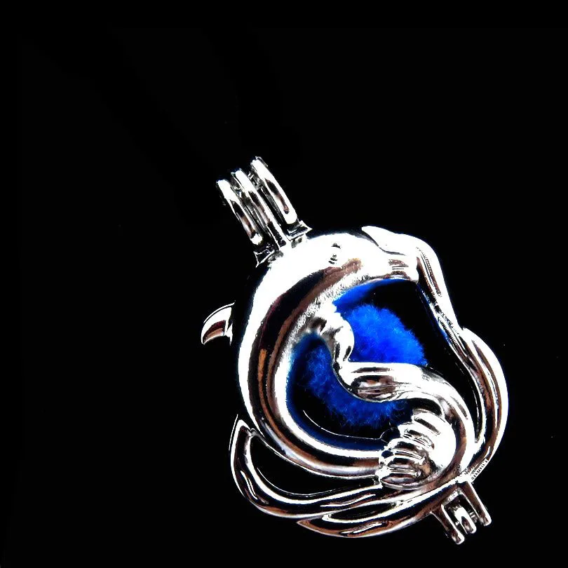 5 шт. открывающийся Дельфин и птица медная фазовая коробка ожерелье медальон