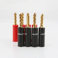16pieces high quality audiocrast 24k gold plated bfa 4mm banana plug hifi speaker cable connector