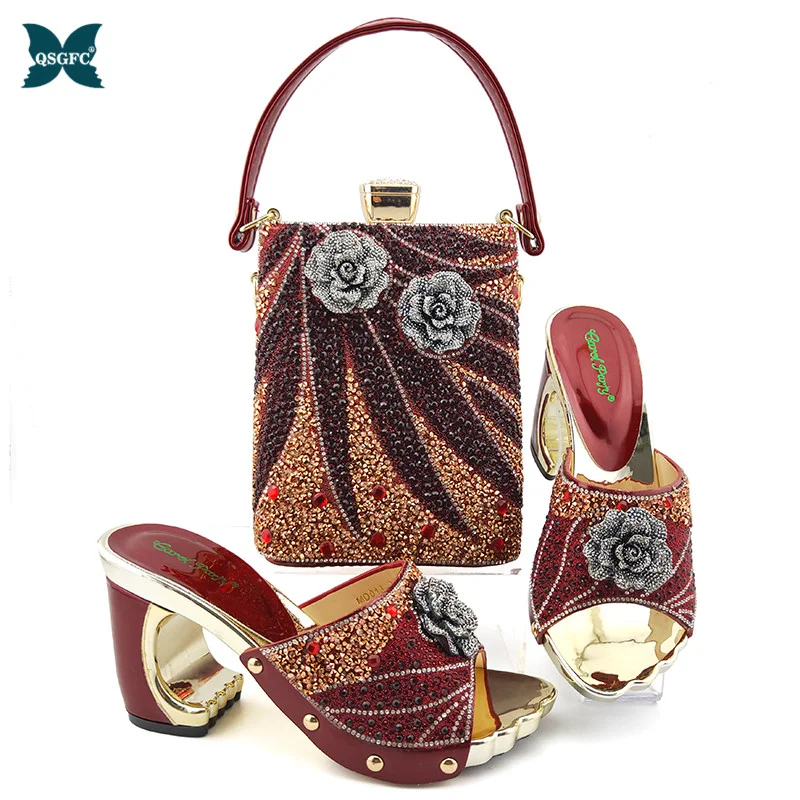 Новинка Итальянская обувь Комплект из обуви и сумки в африканском стиле Женские